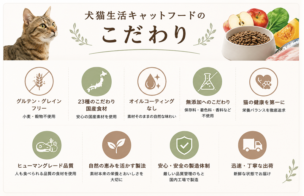 犬猫生活のたくさんのこだわり
