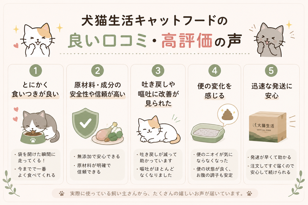 犬猫生活キャットフードのいい口コミ評判
