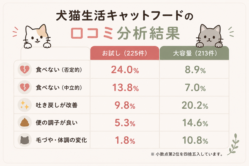 犬猫生活キャットフードの口コミ分析結果