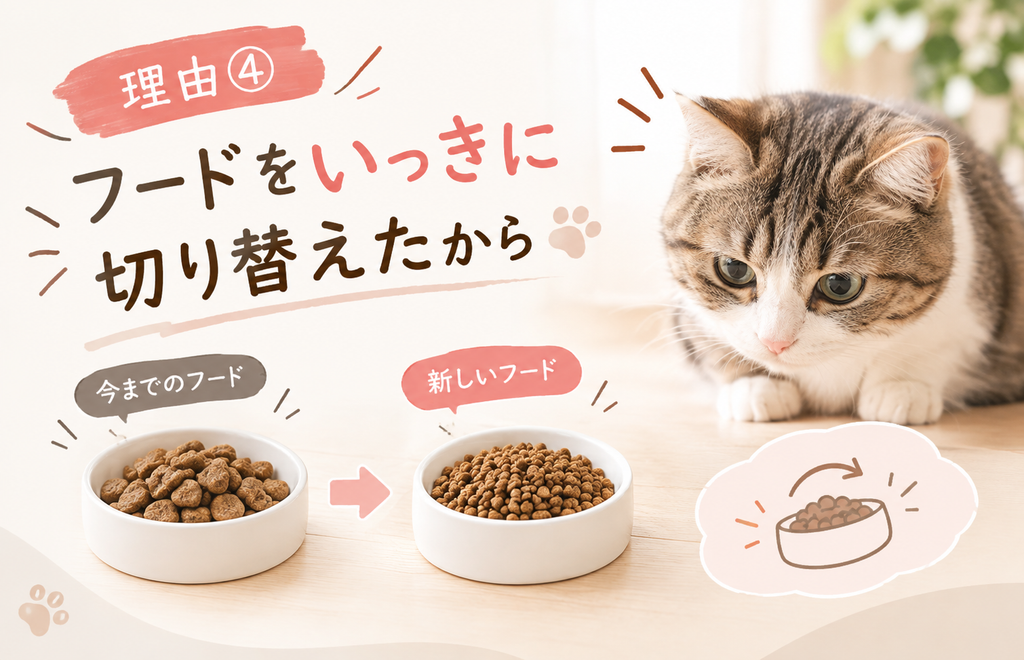 フードをいっきに切り替えたから