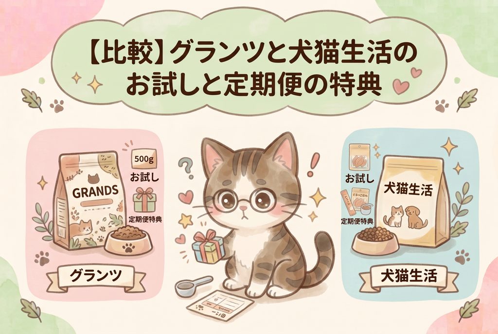 【比較】グランツと犬猫生活のお試しと定期便の特典